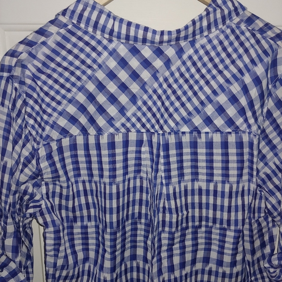 EUC Tommy Bahama Blue & White Ikat Me Not Long Sleeve Popover Blouse – Size M - Picture 10 of 10